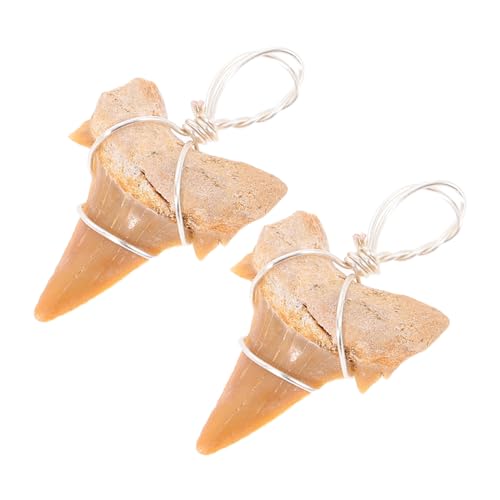 HOLIDYOYO 2Stücke Haifischzahn Anhänger für Herren Charmante Surfer Schmuckstücke Hochwertigem Material Geschenkidee für Outdoor Fans von HOLIDYOYO