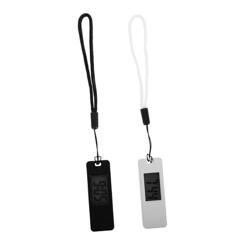 HOLIDYOYO 2stücke Mini Digitale Schlüsselanhänger Uhr Tragbare Leise Digitale Uhr Für Schüler Handliche Taschenuhr Schwarz Und Weiß Klare Anzeige von HOLIDYOYO