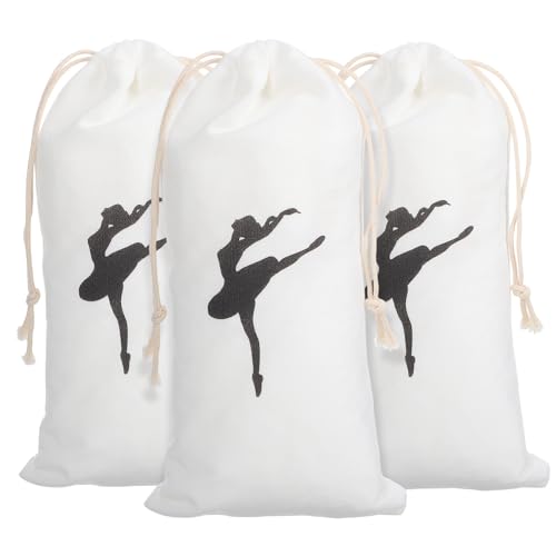 HOLIDYOYO 3 Stück Teiliges Ballettschuh Aufbewahrungsset aus Strapazierfähigem Canvas Atmungsaktive Tanzschuhtaschen mit Kordelzug für Mädchen Praktische Aufbewahrung von Ballettschuhen und von HOLIDYOYO
