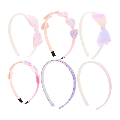 HOLIDYOYO 6 Stück Teiliges Glitzer Haarband für Mädchen Bunte Haarreifen mit Kleinen Zähnen Verstellbar und Angenehm für Kindergeburtstag und Alltag Süßer Haarschmuck für Mädchen von HOLIDYOYO