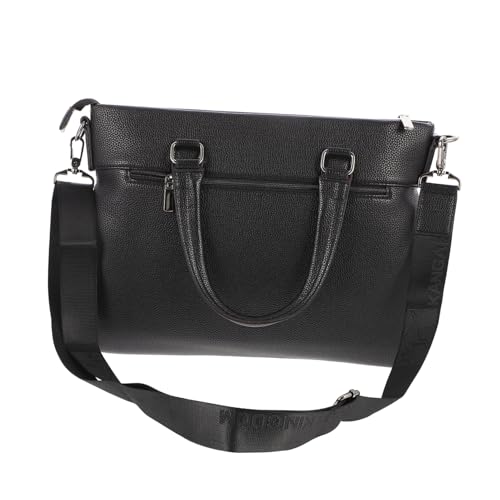 HOLIDYOYO Business Bag Herren PU Leder Aktentasche Laptop Tasche Multifunktionale Umhängetasche Business Reise Handtasche Schwarz Alltagstasche mit Großem Fassungsvermögen und Robustem von HOLIDYOYO