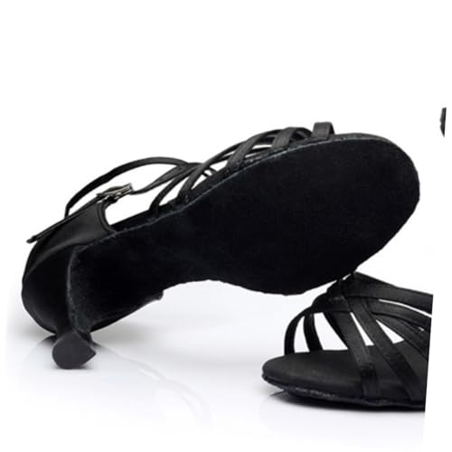 HOLIDYOYO Damen High Heel Sandalen Schwarz Absatz Latein Tanzschuhe Weiche Sohle Verstellbar Stilvolle Sommerschuhe für Salsa von HOLIDYOYO