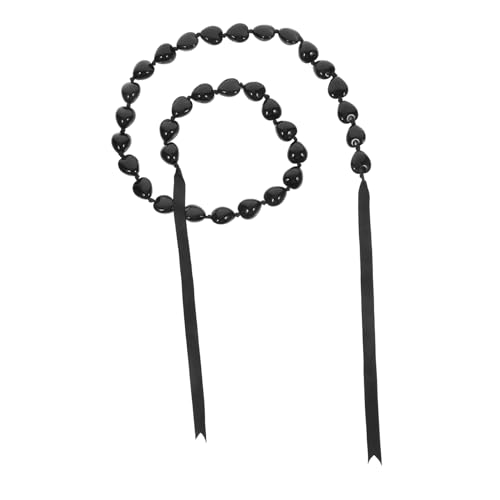 HOLIDYOYO Halskette aus Acrylperlen Perlenkette mit Abschlussanhänger klobig Senior Party Halsdekor Requisiten für Fotoautomaten Abschluss Thema Halskette Abschlussfeier Schmuck Schwarz von HOLIDYOYO