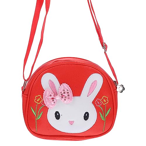 HOLIDYOYO Kawaii Hase Umhängetasche Kleine Mädchen Kaninchen Geldbörse Osterhase Handtasche Süße Cartoon Tier Umhängetasche Kleinkind Geldbörse Geschenk Rot von HOLIDYOYO