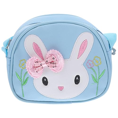 HOLIDYOYO Kawaii-Hasen-Umhängetasche Kleine Mädchen-Hasen-Geldbörse Osterhasen-Handtasche Niedliche Cartoon-Tier-Umhängetasche Kleinkind-Geldbörse Geschenk Himmelblau von HOLIDYOYO