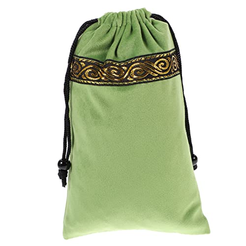 HOLIDYOYO Tarot Karten Aufbewahrungstasche aus Hochwertigem Material Flexibles Design mit Kordelzug für Tarotliebhaber Grüne Samtige Tasche für Karten und Zubehör HOLIDYOYO Tarot Karten Aufbewahrungstasche aus Hochwertigem Material Flexibles Design mit Kordelzug für Tarotliebhaber Grüne Samtige Tasche für Karten und Zubehör von HOLIDYOYO