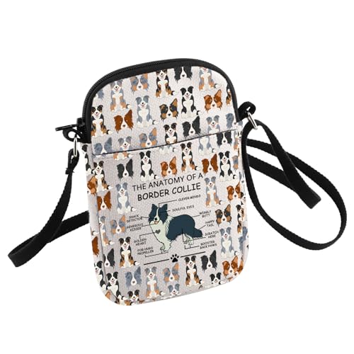 Lustige Border Collie Lovers Umhängetasche Border Collie Veterinary Mom Geschenk, Weiss/opulenter Garten von HOLLP