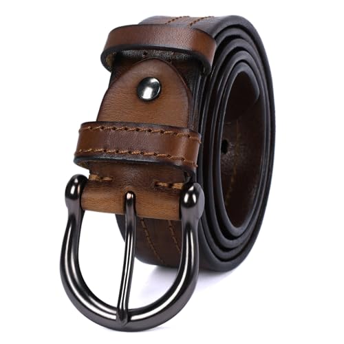 HOLMANSE Herren-Gürtel, Vollnarbenleder, echtes italienisches Material, Western-Cowboy-Gürtel, 3,8 cm breit, lässiger Jeansgürtel, Geschenkverpackung, B - Pflanzlich gegerbtes Leder, Khaki, Belt Size HOLMANSE Herren-Gürtel, Vollnarbenleder, echtes italienisches Material, Western-Cowboy-Gürtel, 3,8 cm breit, lässiger Jeansgürtel, Geschenkverpackung, B - Pflanzlich gegerbtes Leder, Khaki, Belt Size von HOLMANSE