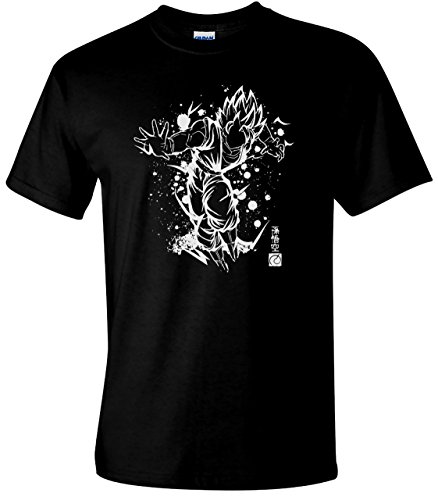 HOLTEEZ Herren T-Shirt Goku Distressed Dragon Ball Z inspiriert Japan Anime Geek Gr. XXXXX-Large, Schwarz von Holteez
