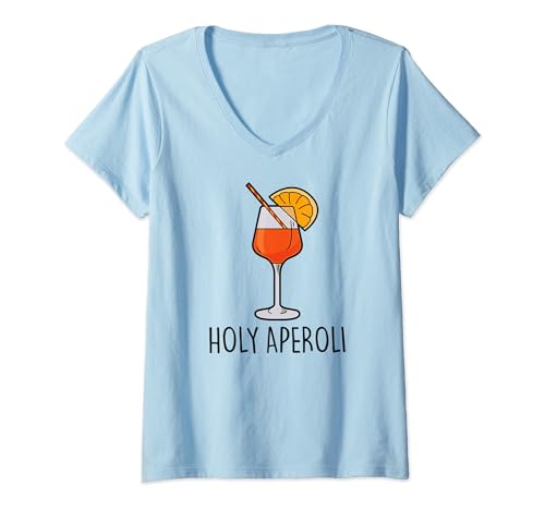 Damen HOLY APEROLI X HOLY APEROLY - They see me Aperollin - Spritz T-Shirt mit V-Ausschnitt Damen HOLY APEROLI X HOLY APEROLY - They see me Aperollin - Spritz T-Shirt mit V-Ausschnitt von HOLY APEROLI X OFFICIAL JGA APEROLY SPRITZ CLUB
