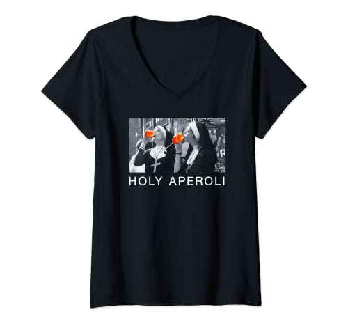 Damen HOLY APEROLI X NONNEN CHRISTI SPRITZ. Aperollin Fun Aperoly T-Shirt mit V-Ausschnitt Damen HOLY APEROLI X NONNEN CHRISTI SPRITZ. Aperollin Fun Aperoly T-Shirt mit V-Ausschnitt von HOLY APEROLY I HOLY APEROLI DRUNKEN SPRITZ CLUB #1