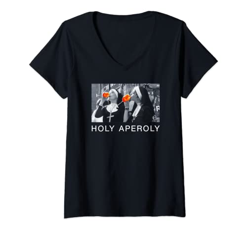 Damen HOLY APEROLY X NONNEN CHRISTI SPRITZ. Aperollin Fun Aperoli T-Shirt mit V-Ausschnitt Damen HOLY APEROLY X NONNEN CHRISTI SPRITZ. Aperollin Fun Aperoli T-Shirt mit V-Ausschnitt von HOLY APEROLY I HOLY APEROLI DRUNKEN SPRITZ CLUB #1