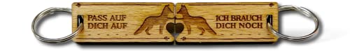 HOLZBRÜDER Fuchs Schlüsselanhänger 2er Set aus Holz mit Lasergravur von HOLZBRÜDER