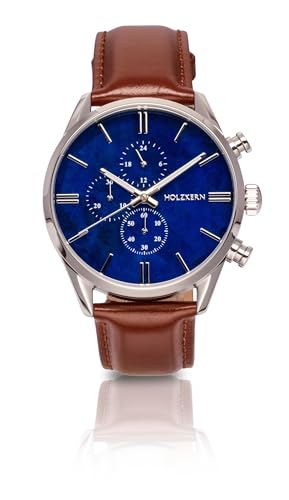 HOLZKERN Herrenuhr Chronograph Naturalist Marmor/Silberfarben 9010631007300 von HOLZKERN