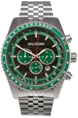 HOLZKERN Herrenuhr Chronograph Openhorizon Marmor Grün/Silberfarben 9010631018290 HOLZKERN Herrenuhr Chronograph Openhorizon Marmor Grün/Silberfarben 9010631018290 von HOLZKERN