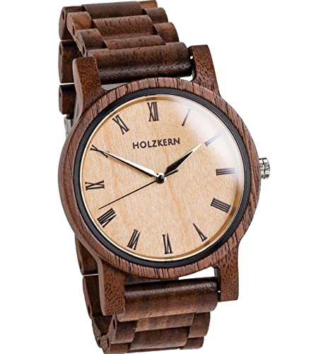 Holzkern Herren Analog Quarz Smart Watch Armbanduhr mit Holz Armband 0004 von HOLZKERN