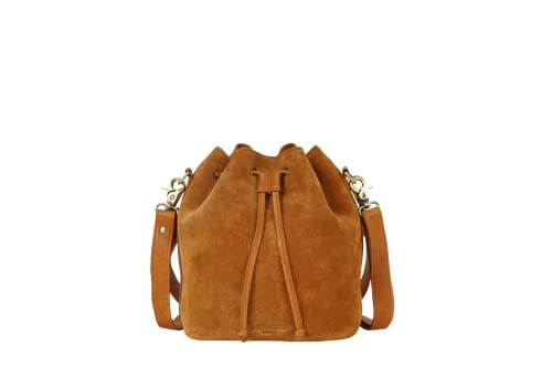 HOLZRICHTER Berlin - Beuteltasche aus Leder für Damen (No 1-1), 26x21x14 cm Schultertasche, Echtleder Bucket Bag, Handtasche in Karamell von HOLZRICHTER Berlin