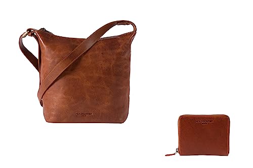 HOLZRICHTER Berlin Shopper Bundle No 4-1 (M) cognac - Damen Vintage Boho Shopper & Geldbörse handgefertigt aus Premium-Leder von HOLZRICHTER Berlin