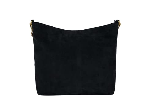 HOLZRICHTER Berlin - Shopper aus Leder No 5-1, Schultertasche 35x34x17 cm, Echtleder Einkaufstasche für Damen in Schwarz und Braun (Schwarz) von HOLZRICHTER Berlin