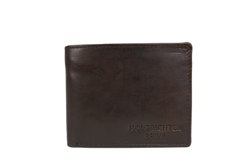 HOLZRICHTER Berlin - Herren Geldbörse aus Leder (No1-2), 9x12x1 cm im Querformat, Edles Portmonnaie mit 6 Fächer, 2 Einschubfächer und 1 Münzfach, Geldbeutel, Marone von HOLZRICHTER Berlin