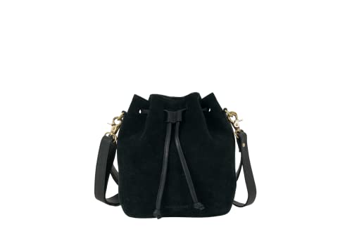 HOLZRICHTER Berlin - Beuteltasche aus Leder für Damen (No 1-1), 26x21x14 cm Schultertasche, Echtleder Bucket Bag, Handtasche in Schwarz von HOLZRICHTER Berlin