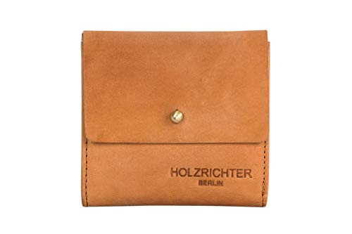HOLZRICHTER BERLIN Geldbörse No 4-5 (S) Camel - Edles Damen Mini Knopf Portemonnaie handgefertigt aus Premium-Leder von HOLZRICHTER BERLIN