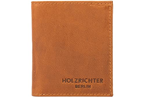 HOLZRICHTER Berlin - Großes Kartenetui aus Leder (No 1-3), Slim Wallet 11x9,5x1 cm, 4 Kartenfächer, 2 Einschubfächer und 1 Münzfach, Geldbeutel, Camel von HOLZRICHTER Berlin