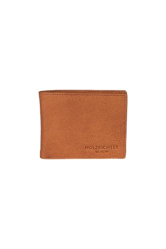 HOLZRICHTER Berlin - Herren Geldbörse aus Leder (No1-2), 9x12 cm im Querformat, Edles Portmonnaie mit 6 Fächer, 2 Einschubfächer und 1 Münzfach, Geldbeutel (Camel Grain) von HOLZRICHTER Berlin