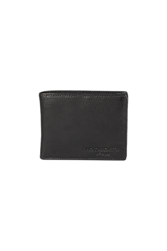 HOLZRICHTER Berlin - Herren Geldbörse aus Leder (No1-2), 9x12 cm im Querformat, Edles Portmonnaie mit 6 Fächer, 2 Einschubfächer und 1 Münzfach, Geldbeutel (Schwarz) von HOLZRICHTER Berlin
