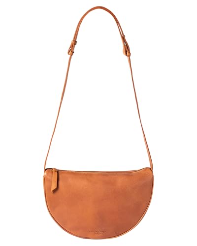 HOLZRICHTER Berlin - Halbmond Umhängetasche in Leder No 1-3, Schultertasche 32x20x10cm, Echtleder Crossbody Bag, Moon Bag, Camel von HOLZRICHTER Berlin