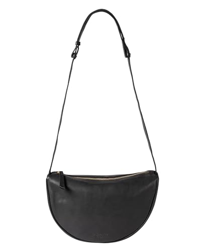 HOLZRICHTER Berlin - Halbmond Umhängetasche in Leder No 1-3, Schultertasche 32x20x10cm, Echtleder Crossbody Bag, Moon Bag, Schwarz von HOLZRICHTER Berlin