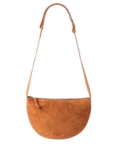 HOLZRICHTER Berlin - Halbmond Umhängetasche in Leder No 1-3, Schultertasche 32x20x10cm, Echtleder Crossbody Bag, Moon Bag, Karamell von HOLZRICHTER Berlin
