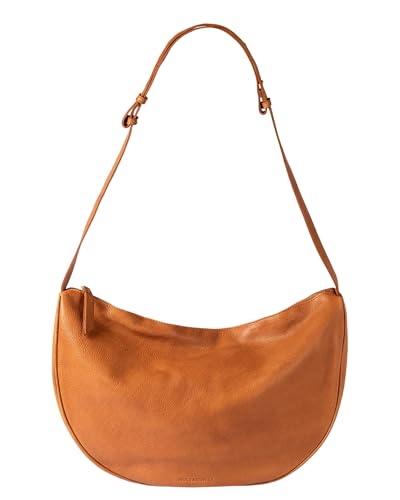 HOLZRICHTER Berlin - Halbmond Umhängetasche in Leder No 1-4, Schultertasche 42x28x12cm, Echtleder Crossbody Bag, Moon Bag, Camel von HOLZRICHTER Berlin