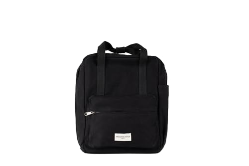 HOLZRICHTER Berlin - Rucksack aus Canvas für Damen und Herren (No 7-2), Daypack 26x34x12cm, 100% Bio-Baumwolle Freizeitrucksack, Schwarz von HOLZRICHTER Berlin