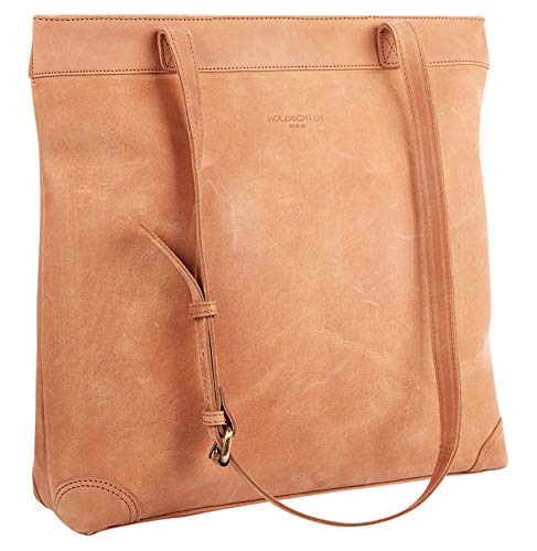 HOLZRICHTER Berlin Shopper No 1-1 (M) camel - Damen Handtasche & Umhängetasche mit Henkel handgefertigt aus Premium-Leder von HOLZRICHTER Berlin