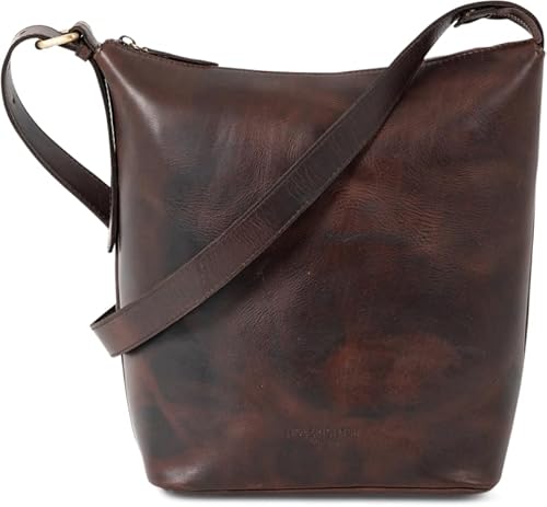 HOLZRICHTER Berlin Umhängetasche aus Leder für Damen (No 2-1), Schultertasche 30x22x12cm, Echtleder Crossbody Bag, Handtasche für Alltag & Büro in Marone von HOLZRICHTER Berlin