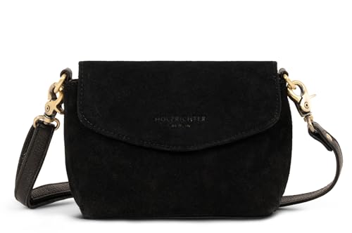 HOLZRICHTER Berlin Umhängetasche No 1-1 (S) Schwarz - Kleine Handtasche für Damen handgefertigt aus Premium-Leder von HOLZRICHTER Berlin