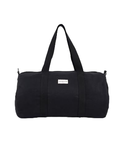 HOLZRICHTER Berlin - Weekender aus 100% Baumwolle für Damen und Herren (No 20-1), Duffel Bag 50x28x28 cm, Handgefertigte Reisetasche, in Schwarz, Braun, Khaki und Beige (Schwarz) von HOLZRICHTER Berlin