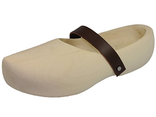 HOLZSCHUHVERSAND Unisex Holzschuhe Classic - klassisch - robust, Beige, Größe: 37 von HOLZSCHUHVERSAND