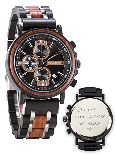 HOLZZEUG Gravierte Herrenuhr Spezialist aus Holz personalisierte Uhr inkl. Geschenkbox aus Holz HOLZZEUG Gravierte Herrenuhr Spezialist aus Holz personalisierte Uhr inkl. Geschenkbox aus Holz von HOLZZEUG