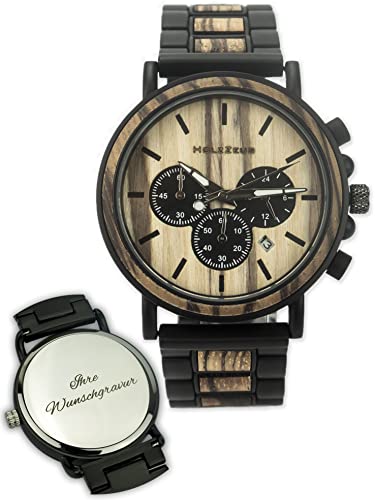 HOLZZEUG Gravierte Herrenuhr aus Holz mit oder ohne Gravur Armbanduhr mit personalisierter Gravur HOLZZEUG Gravierte Herrenuhr aus Holz mit oder ohne Gravur Armbanduhr mit personalisierter Gravur von HOLZZEUG