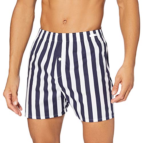 HOM, Herren, Unterhose Emile, Marine / Weiß, M von HOM