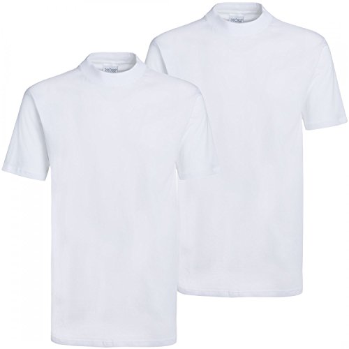 HOM 2 x T-Shirt Rundhals Unterhemd Shirts Herren Rundstuhlware Weiss, Gr?sse:L - 6-52;Farbe:Weiss von HOM