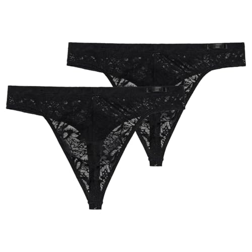 HOM - Free Cut lace - String - 2er Pack (M Schwarz) von HOM