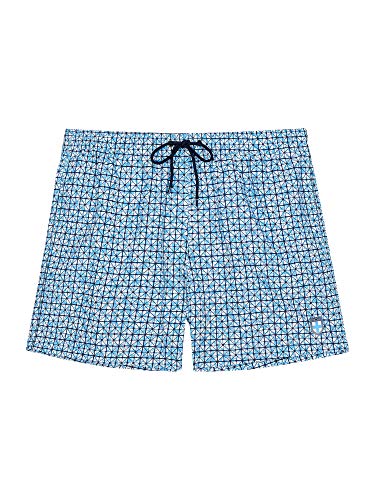 HOM Herren Ausmane Beach Boxer Badehose, Türkis Print, 48 von HOM