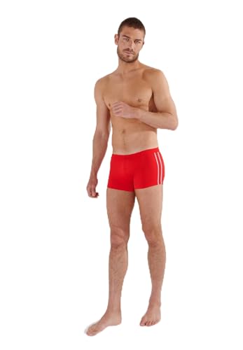 HOM Herren Badehose Nautical Cup Swim Trunks, Rot gestreiftes Band, XXL von HOM