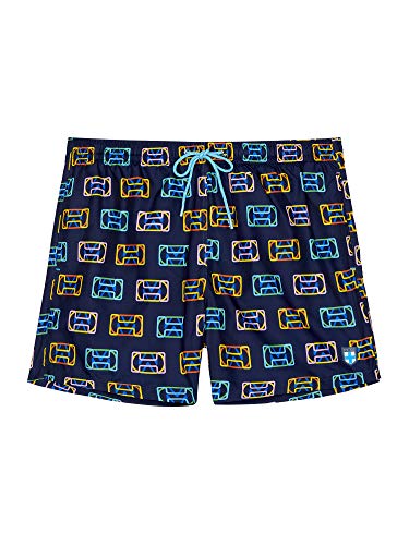 HOM Herren Beach Boxer 'Leon' - Navy Print - 2XL von HOM