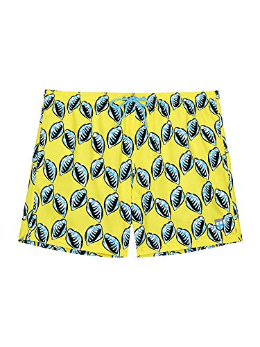 HOM Herren Beach Boxer 'Mahdi' - Yellow Print - XL von HOM