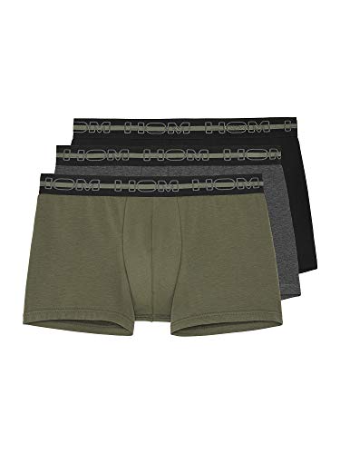 HOM Herren Bernie #2 Boxer Briefs 3p Unterwäsche, 3er-Set: Schwarz + Grau meliert + Khaki, S von HOM