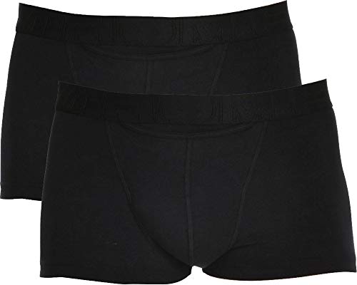 HOM - Herren - Boxer Briefs 2-Pack 'Boxerlines HO1' - Retroshorts - All Black - Grösse L von HOM